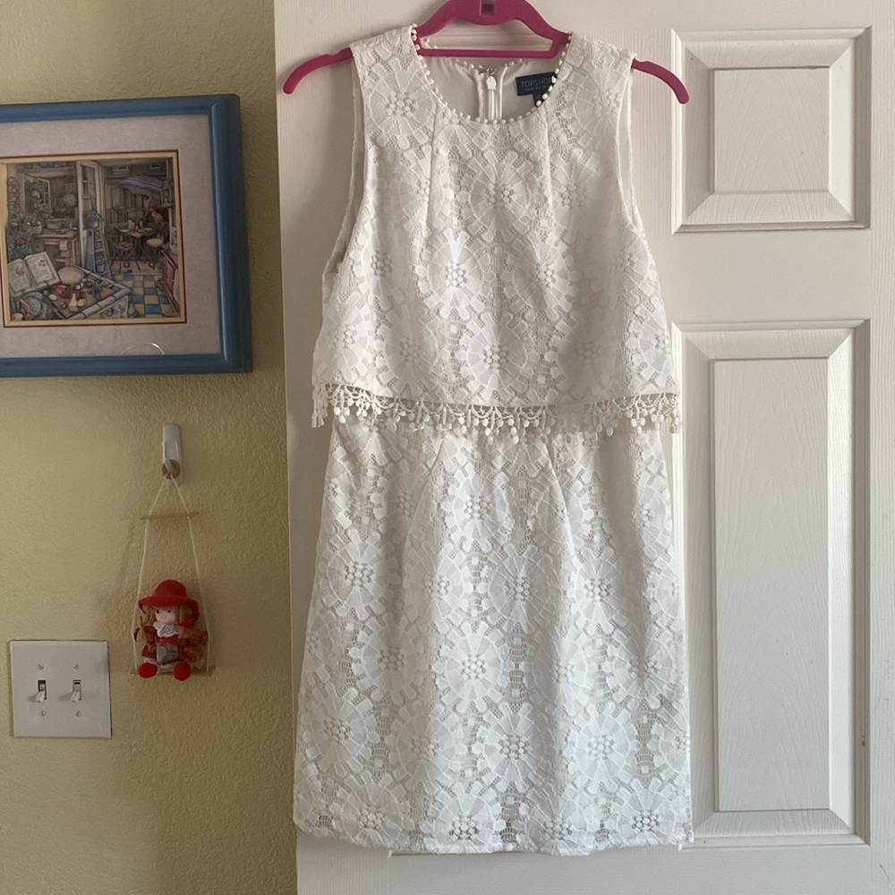 TopShop white lace dress